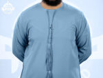 Dusty Blue Premium Emirati Thobe - Image 3