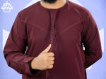 Maroon Premium Emirati Thobe - Image 3