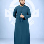 Dark Grey Blue Premium Emirati Thobe
