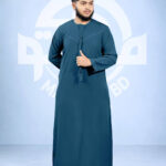 Dark Grey Blue Premium Emirati Thobe
