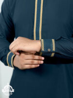 Dark Blue Grey Premium Arabian Thobe - Image 3