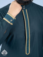 Dark Blue Grey Premium Arabian Thobe - Image 2