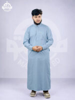 Cloudy Blue Premium Arabian Shirt Collar Jubba