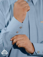 Cloudy Blue Premium Arabian Shirt Collar Jubba - Image 2